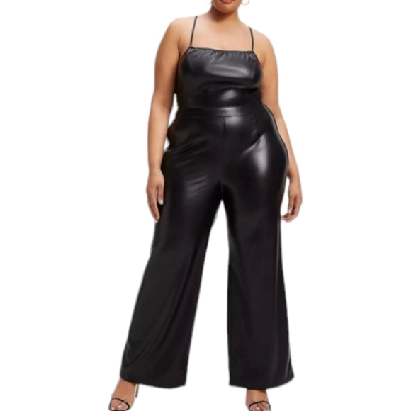 Good American Pants - NWT Good American Vacay Faux Leather Jumpsuit Size 8 (5XL)